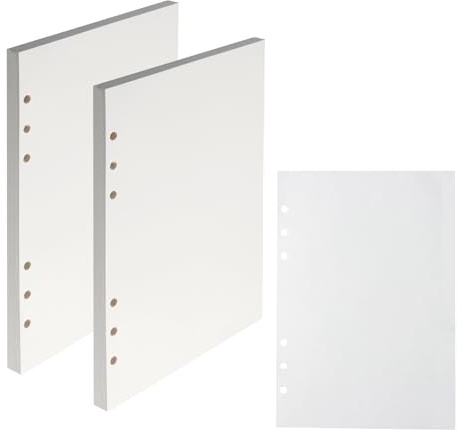 160 Blätter A5 Nachfüllbares Papier, 2 Packungen A5 Refill Paper Nachfüllpapier, 6 Löcher Nachfülleinlagen Loose Notizpapier, Ringbucheinlagen für Tagebuch Binder Notizbuch, Blanko