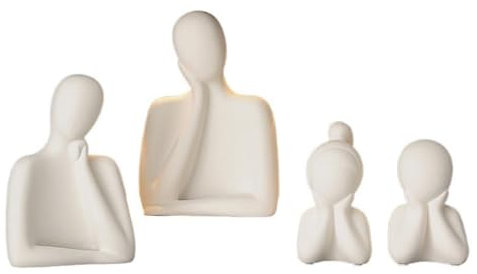 SJZLCXFC modern home decor Decor Statue M Simple Family of Four Ceramic Ornaments Living Room Wine Cooler TV Cabinet Entrance Desktop Home Decorations Desk Sculpture Table Decor gifts for couples