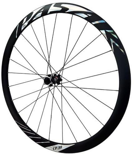 Leichtmetall Laufradsatz für Rennräder, Vorder und Hinterräder, Aerodynamischer Laufradsatz mit 8-12 Gang Scheibenbremse(Black TA 12 * 100mm_Front)