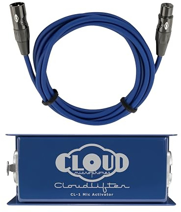 Cloud Microphones - Cloudlifter CL-1 Mic Activator Bundle with Get Lifted Studio Cable Blue w/Gold XLR (2 items) (10ft)
