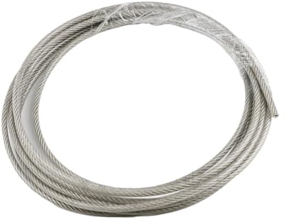 Cable Inox,Cable Acier 30 mètres de diamètre 4mm en acier PVC enduit câble souple transparent inoxydable(20M 4mm)