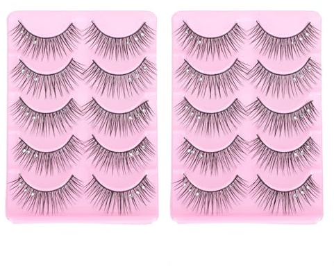 ELAYARD Pestañas Postizas Densas con Cristales Artificiales Ligeras y Resistentes para Maquillaje de Fiesta Boda y Uso Profesional
