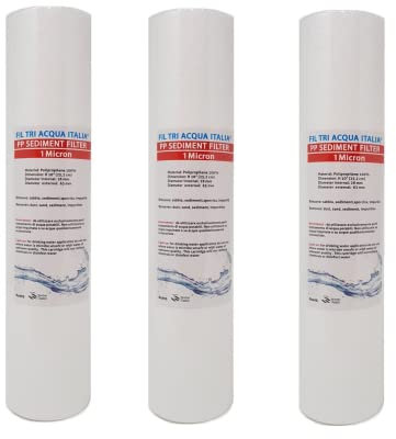 Cartucho de filtro de agua de polipropileno con sedimentos de 10 pulgadas, 1 micras, para ósmosis inversa, purificador de agua, juego de 3 unidades