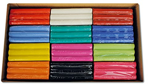 Wiemann Lehrmittel Plastilin-Knete, Klassische Schulknete je 250 g in 12 Farben im Karton