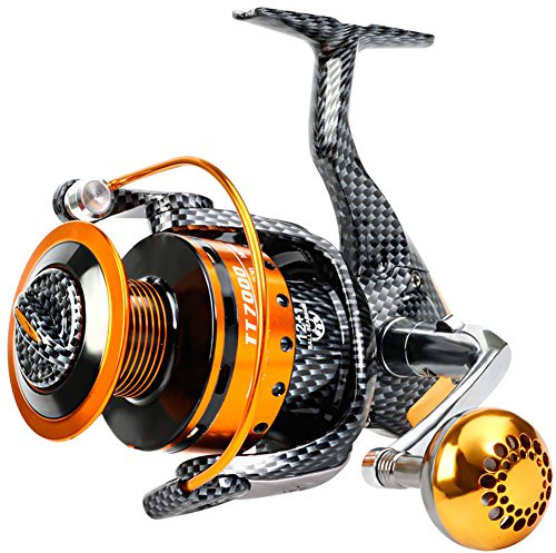 Sougayilang - mulinello da pesca 12+1 BB, mulinello leggero e comodo, in potente fibra di carbonio, per pesca in acqua dolce e salata, TT6000