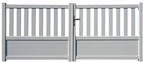 PORTAIL GENEVE BLANC 3m | Aluminium Battants, Hauteur 1.25m, RAL 9010 Thermolaqué, Motorisable