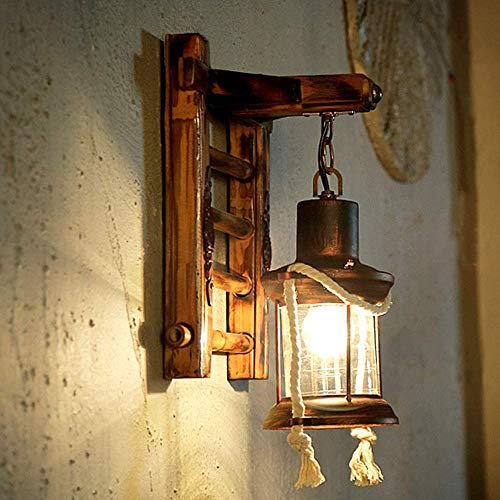 Holz Retro Lichter E27 Rustikale Wohnzimmer Wandlampe Schlafzimmerwand Einfach Kreativ Wandleuchte Vintage Antik Nostalgie Innen Design Wandlampe Geeignet Für Bar Loft Cafe Restaurant