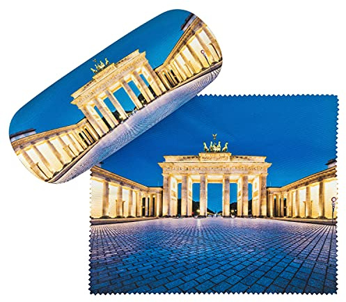 VON LILIENFELD Brillenetui Motiv Etui Brille Mikrofaser Brillenputztuch Brillenbox Stabiles Hardcase Set mit Stoff bezogen