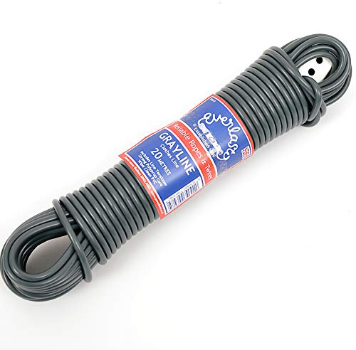 EVERLASTO Grayline PVC-Wäscheleine, 4,8 mm dick, Verschiedene Längen, 50 m