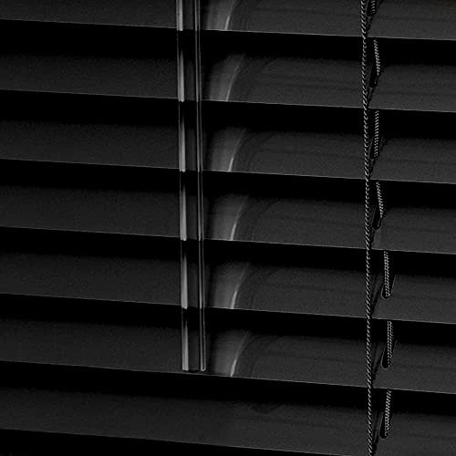 Aluminium Metal Venetian Blinds Trimable Easy Fit 25mm Slat Home Office Silver,Black,White Colours (Black, 120 x 150 cm)