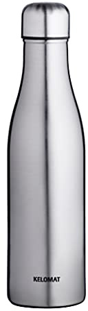 Kelomat, 1979-255 - Gourde en Acier Inoxydable - 0,75 l - Longueur : 6,5 cm - Largeur : 6,5 cm - Hauteur : 26 cm - Poids : 0,474 kg - Anti-Fuite - Bouteille Isotherme