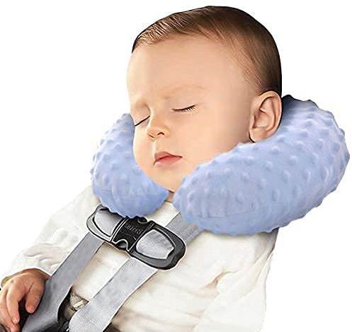 Enfant Coussin de Voyage Gonflable Oreiller de Voiture Type U pour Sommeil Confortable Oreiller de Soutien Nuque/Tête/Menton U-oreiller Ergonomique Coussin Cervical pour Voyage Avion Voiture Repose
