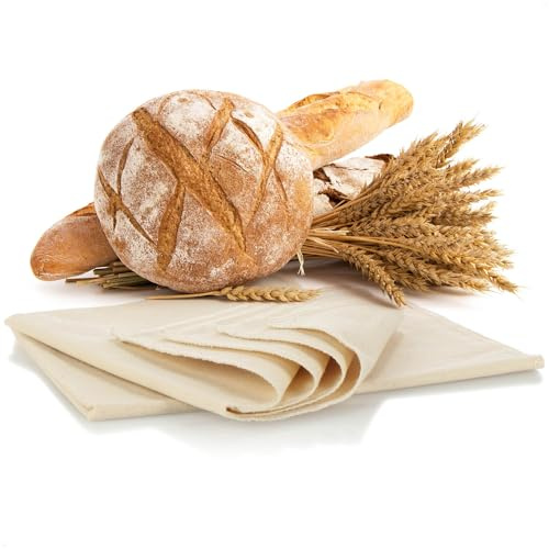 Robin Goods® 2x Leinentuch zum Brot backen - Teigtuch aus 100% Naturleinen | Bäckerleinen zur Teigzubereitung und zum Backen