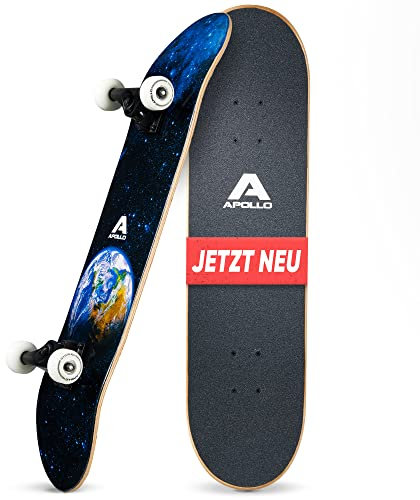Apollo Skateboard | Cooles Kinder- und Profi-Board für Erwachsene | 7-lagiges Deck, Trendig, Medium Concave, ABEC-7 Kugellager | Top Fahreigenschaften bei Jedem Style