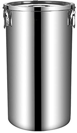 Adima 20-70L 201 Edelstahl Milchkanne Schwerlast Milchkanne Milchtransporteimer Weinkübel Flasche Ölfass Milchtopf Teedose Mit Versiegeltem Deckel Für Flüssigkeit Fester Speicher,40L