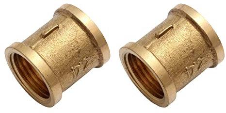Manicotto in Ottone 2 Pezzi, Manicotto Ottone, Raccordi a Vite Femmina, 1/2 muff Di Collegamento Tubo in Ottone Filettato Femmina, 1/2 Manicotto in Ottone, 2 Manicotto in Ottone, Manicotto Ottone 1/2