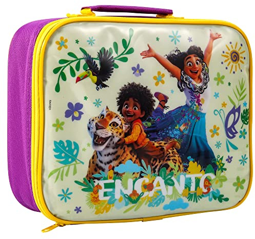 Zawadi Global Encanto - Lonchera rectangular aislada para niños y niñas, tamaño perfecto para empacar aperitivos fríos o calientes para la escuela y viajes, sin BPA