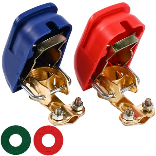 1 Paar Auto Batterie Schnellklemmen 12V Polklemmen Batterieklemmen Batteriepolklemmen Set Boot für KFZ PKW Schnellverschluss