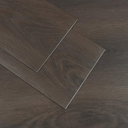 VaryPaper PVC Bodenbelag Holzoptik Dunkelbraun 90cmx15cm 20 Stück Vinylboden Klicksystem Fliesenoptik Klebefliesen Boden Bad Wasserfest Linoleum Bodenbelag Fliesenaufkleber Küche PVC Fliesen Treppen