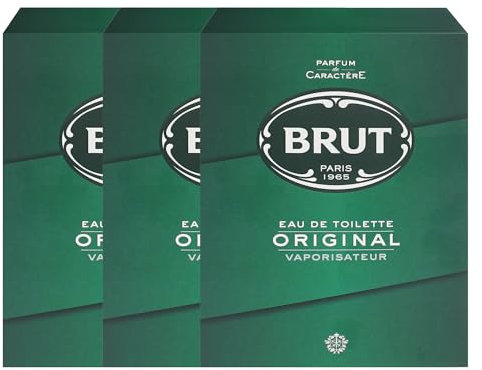 Brut Lot de 3 flacons d'eau de toilette en vaporisateur pour homme 100 ml