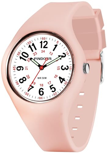 findtime Damenuhr Krankenschwester Uhren 50m wasserdichte Armbanduhr Damen Herren Analog Quarz Unisex Sportuhr Silikonarmband Uhr für Teenager Mädchen Junge