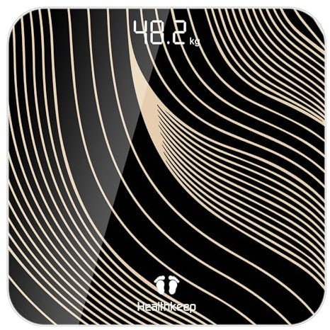 Báscula digital para, Healthkeep Pese Personas de alta precisión con tecnología Step-On Pantalla LED, diseño fino, peso máximo. 180 kg/400 lb