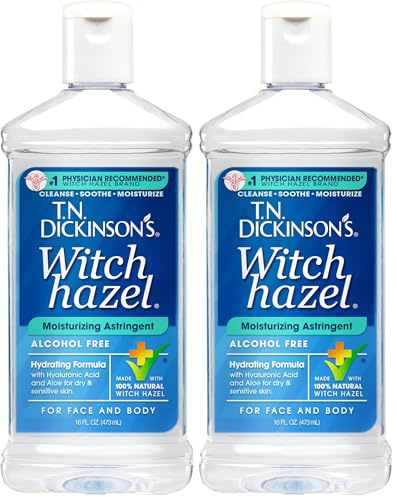T.N. Dickinson's Witch Hazel Alcohol Free Moisturizing Astringent | 100% Natural Witch Hazel | Calms,Nourishes,Hydrates Skin-| for Face & Body-| 16 Fl Oz,(Pack of 2)