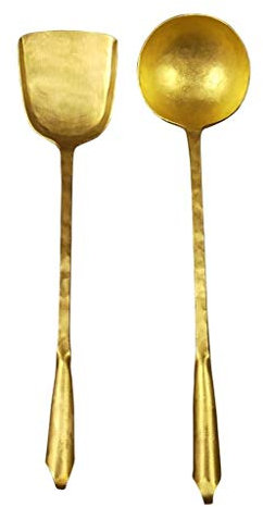 cuillère Qualité main Cuivre et Louche Wok Spatule Set Gauge cuivre pur rétro Outils de conception de cuisine cuillère à soupe