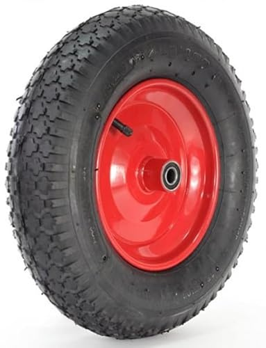 BK Shop Schubkarrenrad Vollgummi | Schubkarrenreifen Vollgummireifen Schubkarre Luftrad 4 00 8 00 | Schubkarrenräder Ersatzrad Ø25 Vollgummirad Scheibtruhe Reifen Luftbereifung 2PR Kugellager