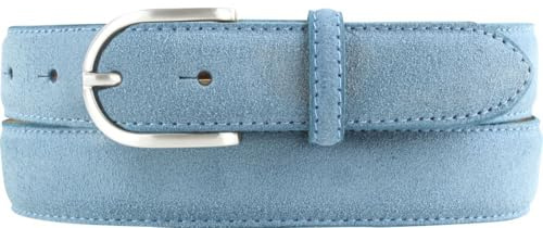 BELTINGER Damen-Gürtel aus Veloursleder 3,0 cm | Velour-Ledergürtel für Damen 30mm | Wildleder-Gürtel mit runder Gürtelschließe