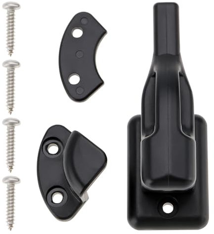 VGOL Caravan Door Retainer Catch Swivel Latch Door Bracket Door Catch with Screws Caravan Motorhome Caravan Boat Campervan Trailer Latch Motorhome Accessories, Black