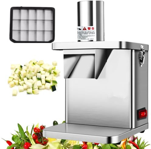 LFfwynog Picadora de Cocina, Picadora Comercial de Verduras, Procesador de Alimentos Multifuncional, Cortador de Patatas eléctrico Trituradora automática de Cebolla,15 * 20mm