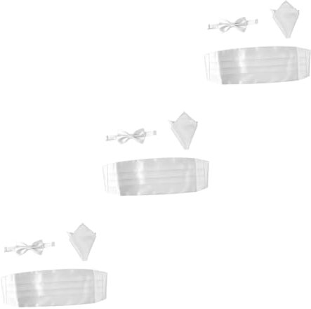 GALPADA 9stücke Herren Satin Fliege Kummerbund Einstecktuch Teilig Weiß Verstellbar Für Formelle Anlässe Aus Hochwertigem Mit Praktischem Gummizug Und Eleganter Verarbeitung