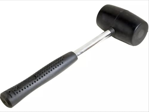MAXPERKX 8/16/32oz Rubber Mallet Hammer Tubular Handle Shaft Grip Racking Paving DIY Striking Tool Soft-Faced Rubber Impact- Resistant Hammer Dead Blow Rubberized Mallet (8/16/32oz (3pcs Set))