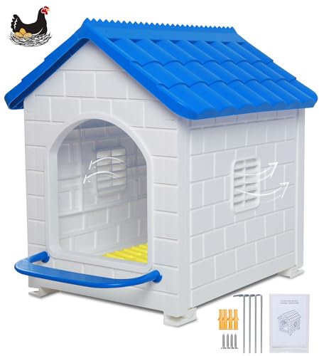 Wasserdichter Hühner Nistkasten 100% wasserdicht zum Eierlegen - Großer Einzelfach Hühner Nistkasten - Indoor & Outdoor (Blau)
