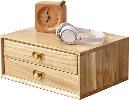 Home Office Aktenschrank aus Holz mit 2/3/4 Schubladen, Weiß, groß, Gelb, Größe M