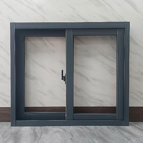 Schiebe-Kellerfenster für Belüftung in Badezimmer, Garagen, Küche, individuelle Größe, 55,9 x 45,7 cm, Dunkelgrau