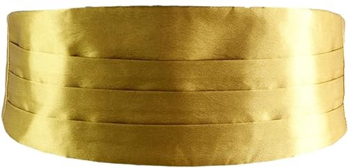 ZWCSHUU Kummerbund Klassischer Satin-Kummerbund for Herren, elastisches Bauchband, Basic-Kummerbund for formelle Hochzeit, Abschlussball, Abendessen, Party, Taillenband(Black_One Size)