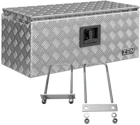 Deichselbox Alu Riffelblech 600 x 300 x 300 mm inkl. 2 Gasdruckfedern und Kunststoff-Schwenkriegelverschluss, inkl. MON5002, Anhängerbox, Staukasten, Daken ZEN, Edelstahlhaus GmbH