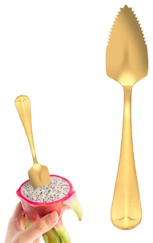 Cuchara de pomelo, cucharas de pomelo con borde dentado,Cucharas de postre con mango largo dentado | Volante de mesa de gadget de cocina para frutas, recogiendo la cre