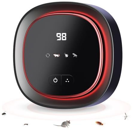 Ultrasuoni per Topi, 4 Modies Interno Dissuasore per Topi - 360° Repellente Topi con Luce LED - Potente Dissuasori per Topi - Scaccia Topi Ultrasuoni per casa, Appartamento, Soffitta, Garage