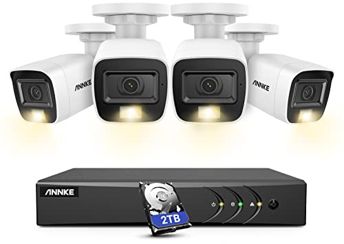 ANNKE 3K Security System with 2TB HDD, Built-in Mic,8CH Smart DVR and 4 x Bullet Cameras with Dual-Light, AI Human/Vehicle Detection, IP67 Weatherproof, Color Night Vision