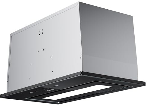 CIARRA CBCB5931B Cappa Aspirante Incasso 52cm Classe A- 460m³/h - 3 Velocità - Doppia Modalità -Controllo Gestuale-Facile Installazione-Con Carbone Attivo CBCF055 - Acciaio Inox Nero