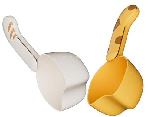 Mobestech 2pcs Multifunctional Rice Scoop and Food Bag Sealing Clip Portable Kitchen Measuring Spoon with Scale for PET Food for Grains and Snacks