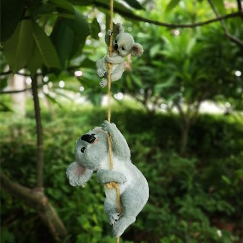 HOHOVYVY 1 jolie statue d'ours koala en résine - Décoration de jardin à suspendre - Décoration de jardin (B)