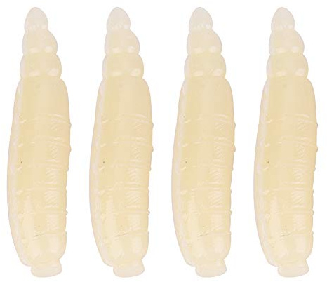 MUNEFE 200pcs 17mm Soft Fishing Lure, Artificial Fishing Bait, Maggot Fishing Baits, Suitable for Improved Fishing Efficiency