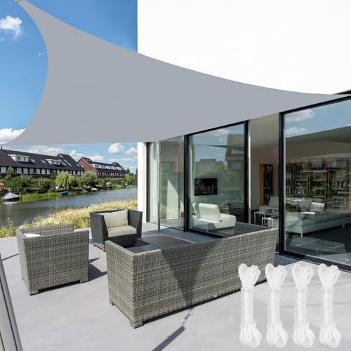 YOUNTHYE 3m x 3m Sun Shade Sail, 420D Oxford Cloth Square Sunscreen Awning Canopy with Free Rope, 95% UV Block Shade Sail Waterproof for Garden Yard Patio Party Lawn