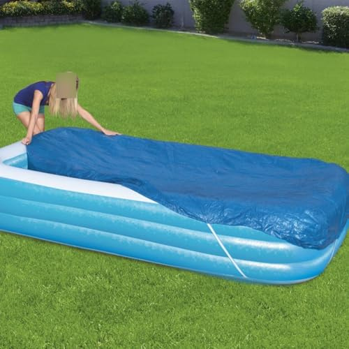 Bâche de piscine gonflable carrée, épaisse et résistante au vent et à la poussière, pour piscines gonflables et encadrées (262 x 175 cm)