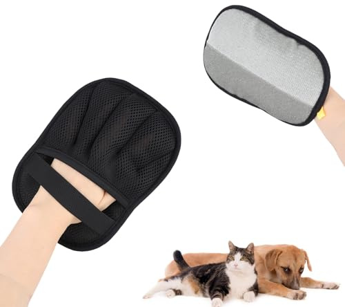 lasuroa Gants Toilettage pour Animaux, Gants Électrostatiques Enlève-Poils Outils Réutilisables Multifonction pour Enlever Poils d'animaux Tapis Vêtements Meubles (Style Cinq Doigts)