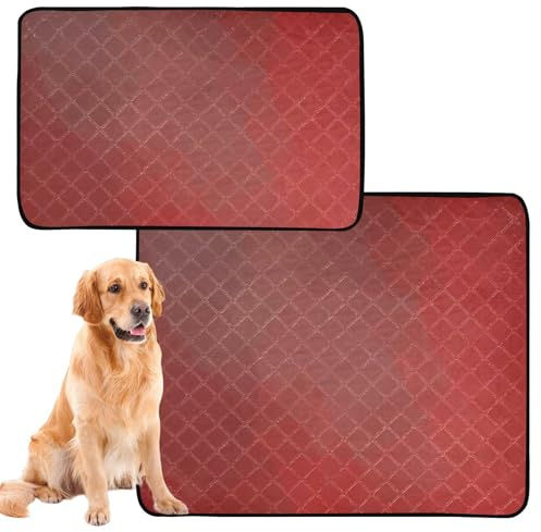 3 Pack Big Dog Pee Mat Washable Dog Mat Anti Slip Rug for Lawn 20x24in Red Gradient